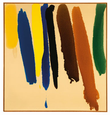 Gottfried Mairwöger, Neapelgelb- Blau, 1979, Öl auf Leinen, Privatsammlung