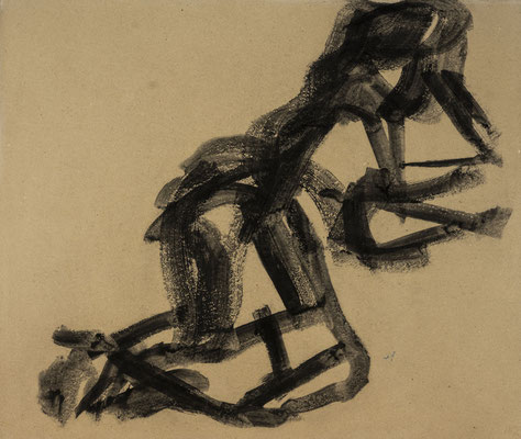 Gottfried Mairwöger, Ohne Titel (Akt Bali), Tusche auf Papier, 66,7 x 77,5 cm - Privatsammlung