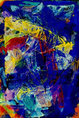 Gottfried Mairwöger, Blaues Bild, 1996, Öl auf Leinen, 110 x 75 cm - Kunstsammlung MUSA Museum der Stadt Wien
