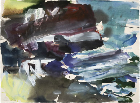 Gottfried Mairwöger, Die Gischt, 1984, Öl und Aquarell auf Büttenpapier, 56 x 75 cm - Privatsammlung
