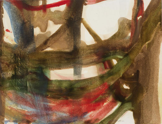 Gottfried Mairwöger, Blick aus dem Fenster, 1975, Öl auf Papier, 47,5 x 62 cm - verfügbar