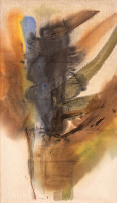 Gottfried Mairwöger, Cypresse Vecoli, 1975, Öl auf Leinen, ca. 130 x 70 cm - Privatsammlung