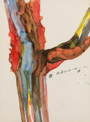 Gottfried Mairwöger, Obstbaum I, 1975, Öl auf Papier, 84 x 62 cm - Privatsammlung