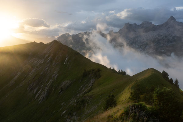 aussicht in die glarner alpen vom chalberstöckli