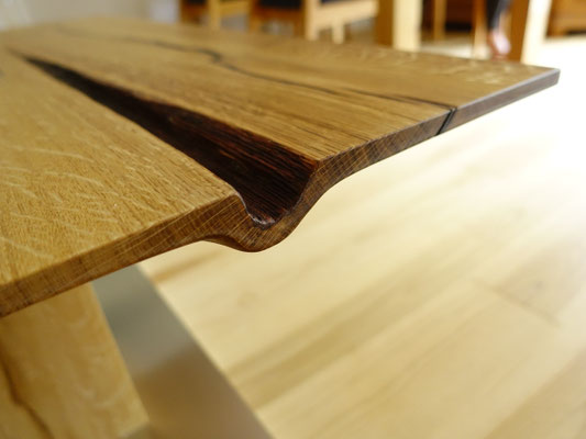 Sofatisch aus Eiche und Edelstahl