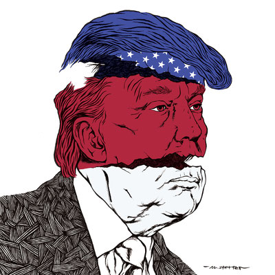 Donald Trump (Aus der Reihe "Kratermenschen") © 2020 Moritz Stetter