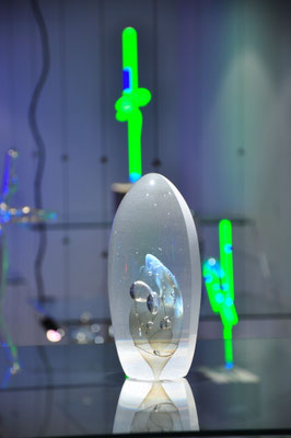 Jörg Hanowski, Studioglas, Paperweight, Lichtskulpturen, Flamework, Unikat, Neon
