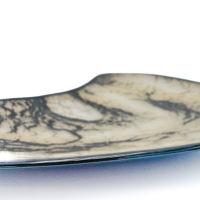 Michael Behrens, schwarze Glasschale, Fusing, Schalen, Objekte, Gklasskulpturen