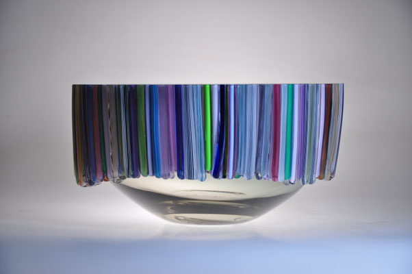 Sabine Lintzen, Studioglas, Glaskunst, blownaway, hoglass, vase, schale, threads, murrini, sittard, niederlande