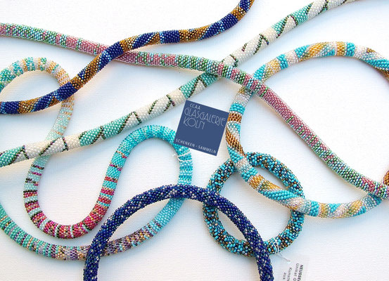 Franziska Neusser, Glasschmuck, Glasperlen, Ketten Halsketten Beads, Wien, handgemacht, Glaskunst