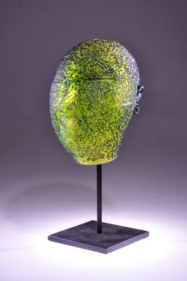 Giampaolo Amoruso, Glasskulptur "Kopf" Studioglas Glaskunst blownglass