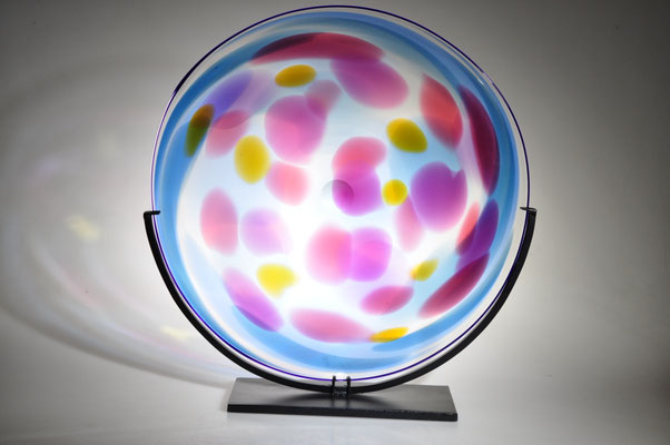 Chris Comins, Glasteller, plate, studioglass