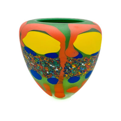 Jean-Luc Garcin, verre soufflé, studioglas, Glaskunst, Vase, Flakon, Schale, Kunsthandwerk