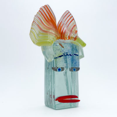 Heiner Düsterhaus, Glaskopf, Goldglas, Fusing, Unikat, Floatglass, Studioglas, Kunsthandwerk