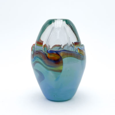 Udo Edelmann, Glashaus am Wasserturm, kleine Gklasvase, Studioglas, Rheinbach, geblasenes Glas, Vase, Paperweight