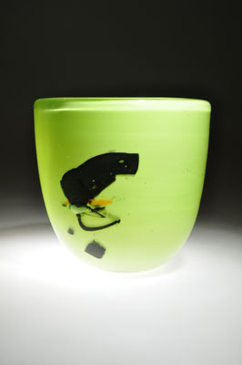Ingrid Conrad-Lindig, Schale, Glasobjekt, Studioglas, Ingelheim, hotglass, blownart, handmade, Kunsthandwerk