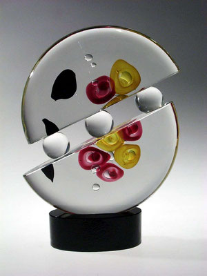 Luigi Ornesto, Oball, Murano, Sommerso, Glaskunst, Vase, Flakon, Skulptur