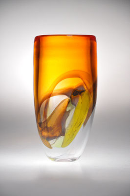 Franz Winkelkotte, Studioglas, Glaskunst, Gefäß, vessel, schwarzlot, Malerei, Holperdorp, geblasenes Glas, hotglass,