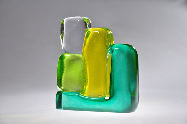 Xavier Carrère, Glasskulptur, freigeformt. studioglas, glaskunst, glassart, blownart, handmade, sculpture
