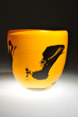 Ingrid Conrad-Lindig, Schale, Glasobjekt, Studioglas, Ingelheim, hotglass, blownart, handmade, Kunsthandwerk