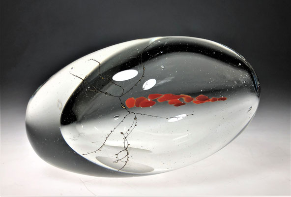 Udo Edelmann, Glashaus am Wasserturm, Glasobjekt, Studioglas, Rheinbach, geblasenes Glas, Vase, Paperweight