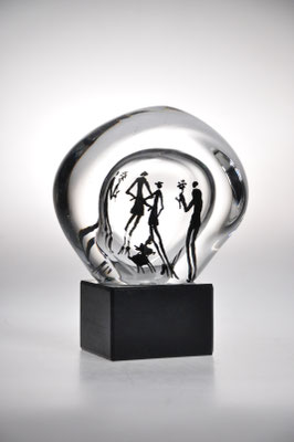 Franz Winkelkotte, Studioglas, Glaskunst, Gefäß, vessel, schwarzlot, Malerei, Holperdorp, geblasenes Glas, hotglass,