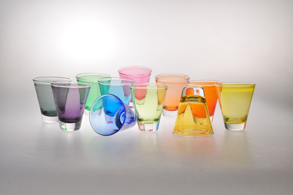 Eric Lindgren, Studioglas, geblasenes Glas, Kelche, Becher, Vase, Graal, Frankreich, verre soufflé