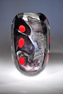 Antoine Pierini, verre soufflé, sculpture, Biot, Studioglas, glassart, Flacon, pressepapiers, paperweight, blownaway