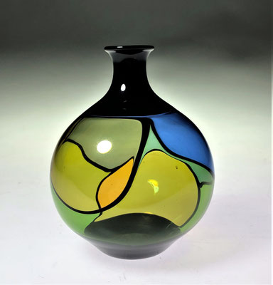 Kurt Wallstab, Lampenglas, Lauscha, Flamework, Studioglas, Glaskunst, Montagetechnik, Darmstadt, Vase, Flasche, Becher