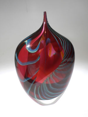 Peter Layton, London Glassblowing, Studioglas, blownaway, Vase, Flakon, hotglass, Glaskunst, handmade