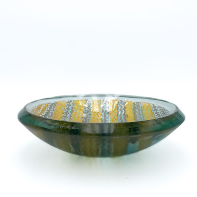 Heiner Düsterhaus, Schale, Goldglas, Fusing, Unikat, Floatglass, Studioglas, Kunsthandwerk