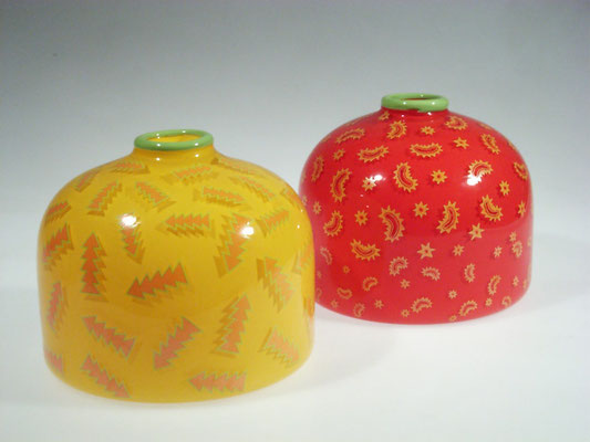 Jonathan Baskett, Vasen, geblasenes Glas, Studioglas, blownglass
