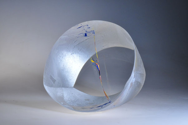Thomas Lemke, optisches Glas, Skulptur, formgeschmolzen, Oxyde, Pigmente, Schliff, Hadamar, Staatspreis