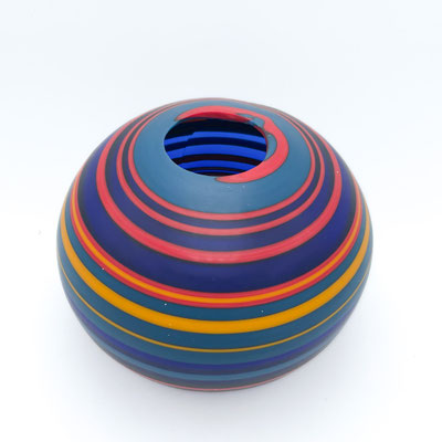 Helga Götz, rollup. fusing, Studioglas, Glaskunst,m Schale, Teller, Vase, Unikat