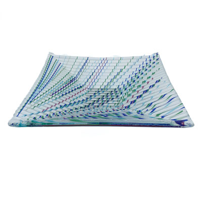 Uta Majmudar, Glasschmuck, Studioglas, Glaskunst, GKV, Haan, Glasdose, Schale, Teller, Glasstäbe, Fusing