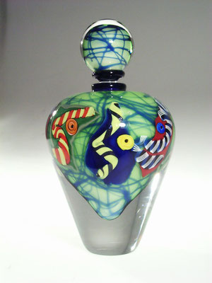 Allain Guillot, Flakon, Vase, verre-soufflé, Studioglas, Glaskunst, handgemacht, blownaway, Issigeac