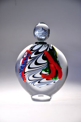 Allain Guillot, Flakon, Vase, verre-soufflé, Studioglas, Glaskunst, handgemacht, blownaway, Issigeac