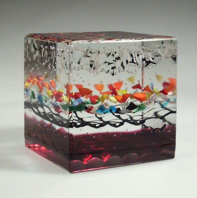 Bernd Lichtenstein, Studioglas, Fusing, Schliff, Paperweight, Briefbeschwerer, Kunsthandwerk