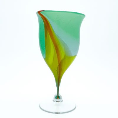Udo Edelmann, Glashaus am Wasserturm, Studioglas, Rheinbach, Kelchvase, geblasenes Glas, Vase, Paperweight