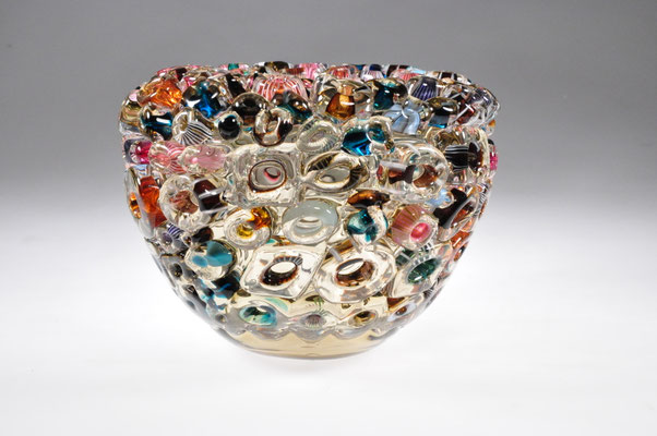 Sabine Lintzen, Studioglas, Glaskunst, blownaway, hoglass, vase, schale, threads, murrini, sittard, niederlande