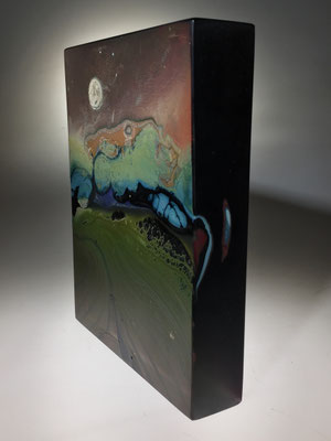 Jack Ink, Studioglas, Glasbild, Sandguss, Landschaft, Landscape