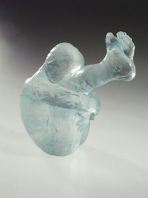 Camelo Lopez, pâte-de-verre, figur, studioglas, skulptur, glaskunst