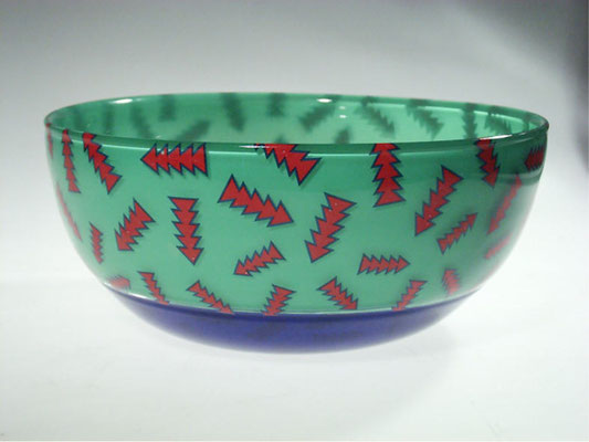 Jonathan Baskett, Glasschale, geblasenes Glas, Studioglas, blownglass