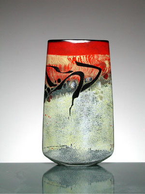 Alain & Marisa Begou, Studioglas, Glaskunst, Vase, Glasmalerei, blownart