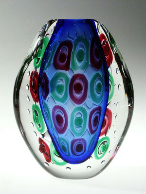 Luigi Ornesto, Oball, Murano, Sommerso, Glaskunst, Vase, Flakon, Skulptur