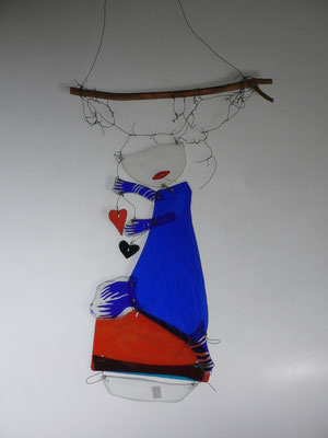 Karin Hubert, Scherbengeschichten, Collagen, Glaskunst, Glasbild, Installation