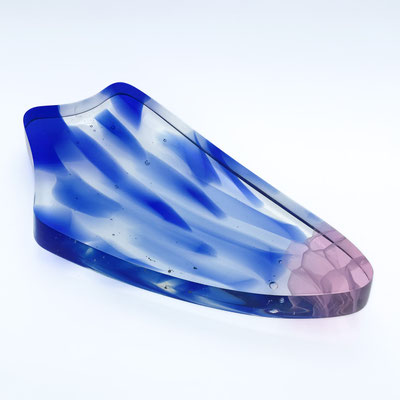 Michael Behrens, blaues Glasschale, Schalen, Objekte, Gklasskulpturen