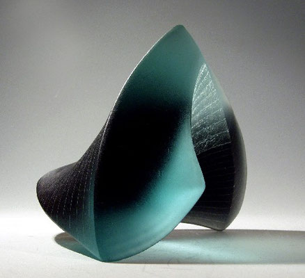 Lothar Göbel, Stein-Glas-Stein. Skulptur, Staatspreis, abstrakt, Glaskunst