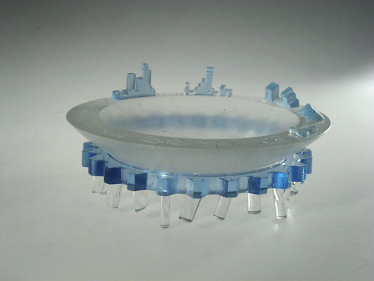 Thomas Kruck, Pâte-de-verre, Fusing, Skulptur, formgeschmolzen, Hadamar, Schale, Studioglas, Glaskunst