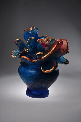 Antoon van Wijk, Studioglas, Pâte-de-verre, Skulptur, Amsterdam, Niederlande, Buddha, Gold, glassart, Glaskunst